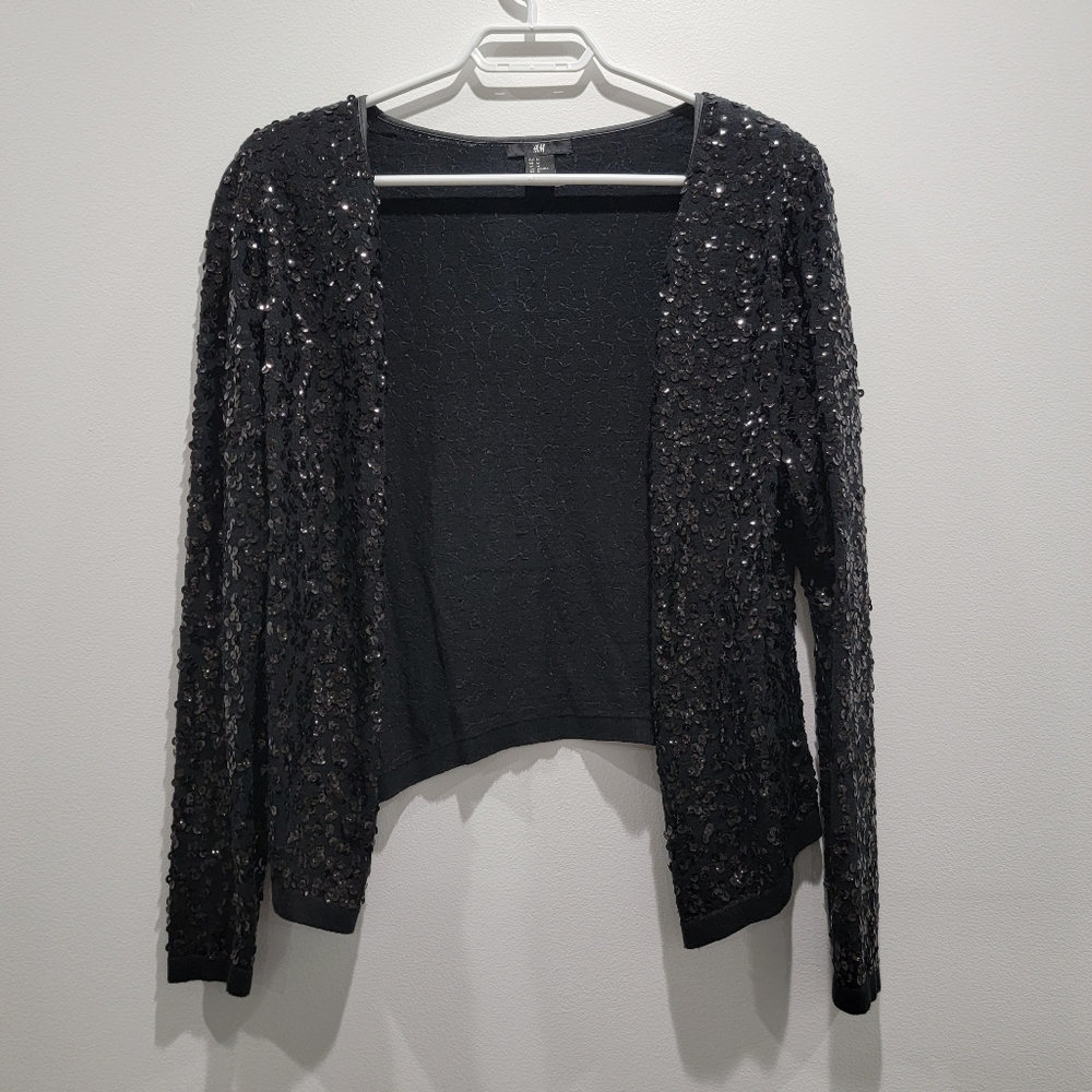 H&M Elegant Black Sequin Sweater